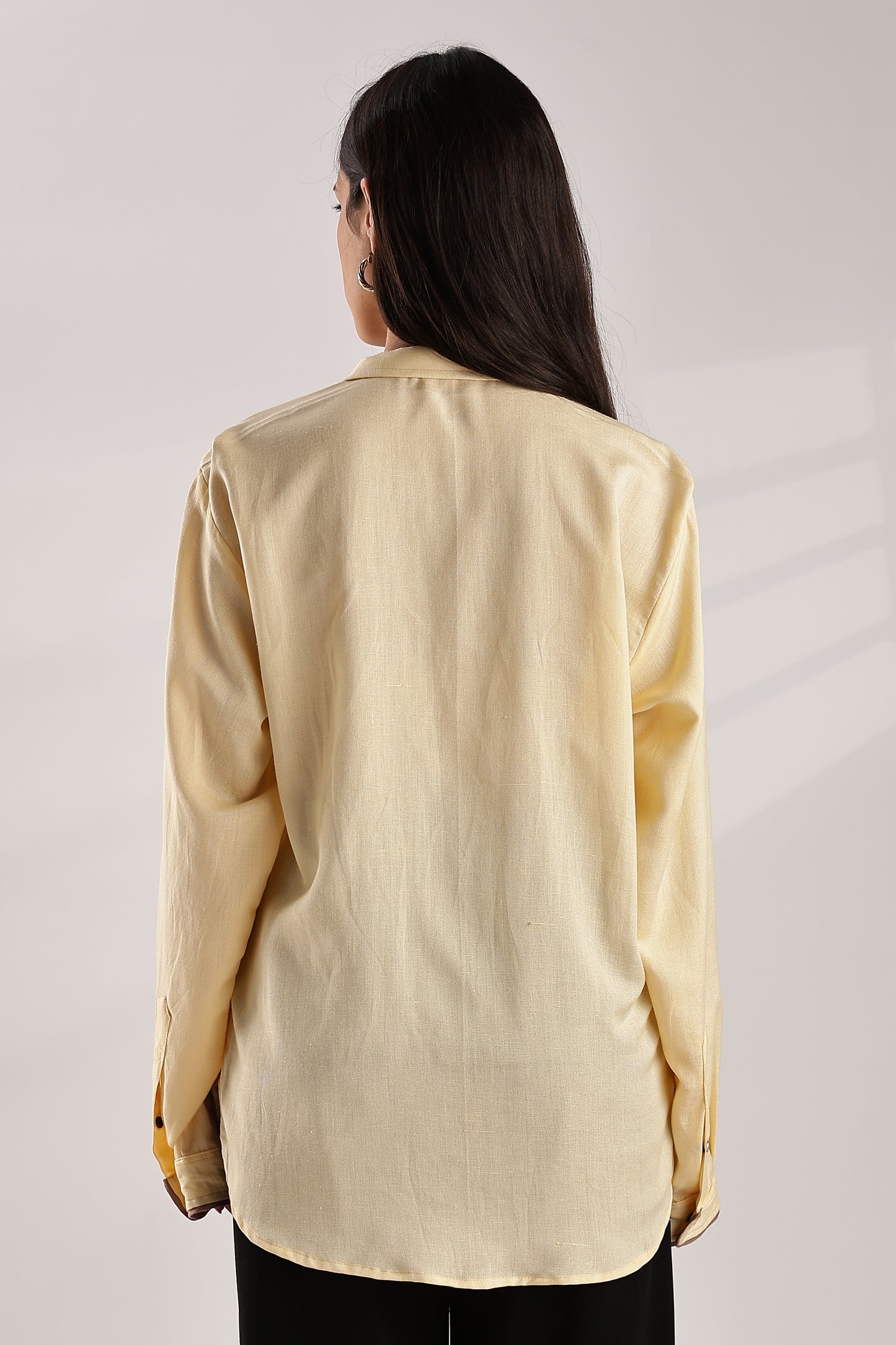 Flowy V Neck wind Shirt 'Yellow'