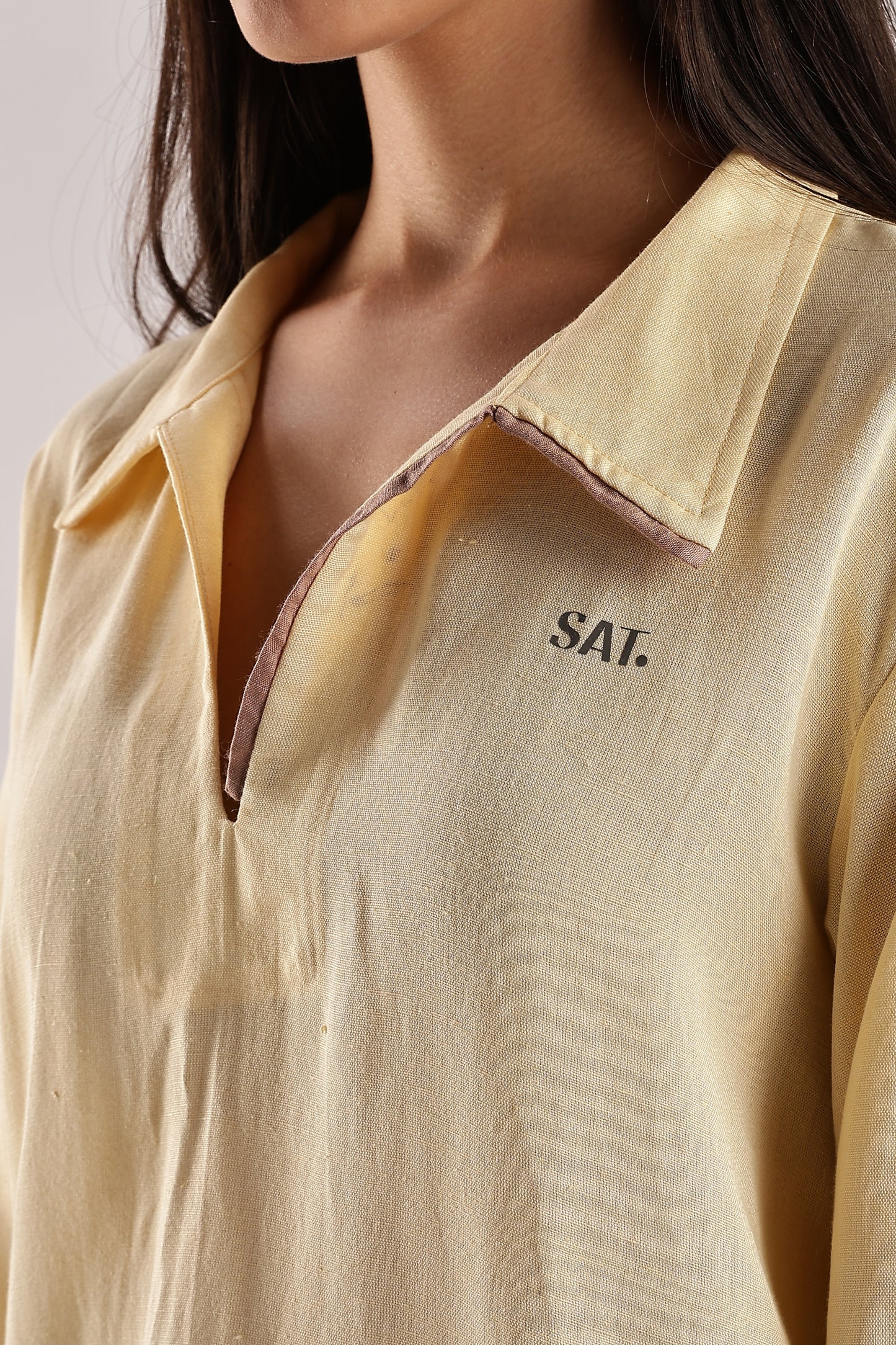 Flowy V Neck wind Shirt 'Yellow'