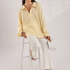 Flowy V Neck wind Shirt 'Yellow'
